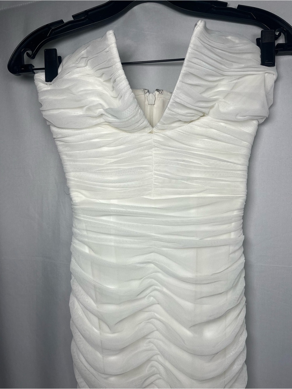 Dress the population NEW white ferra ruched strapless midi dress sz xs BRIDAL - Picture 6 of 13